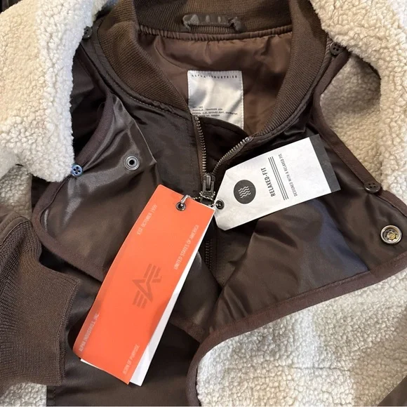 Alpha Industries Brown and Cream Bomber Jacket - Picture 9 of 15